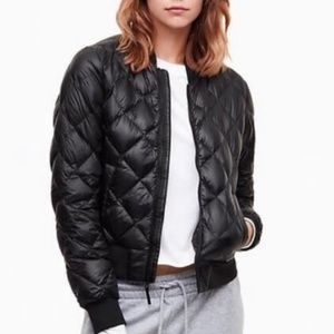 TNA Black Quilted Bombed / "League Jacket" Size S